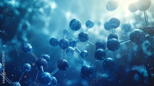Molecular Structure Visualization with Dynamic Spheres and Connecting Rods animation