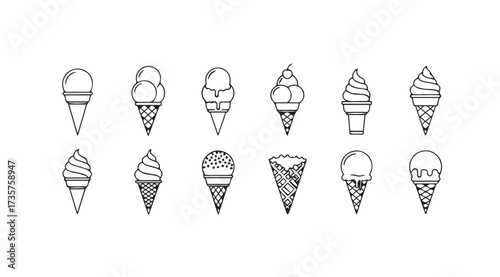 Vector art of ice cream cone icons