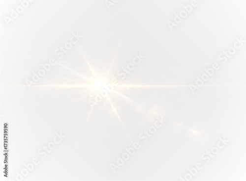 Glowing sunlight PNG flare with bright sunbeam effect