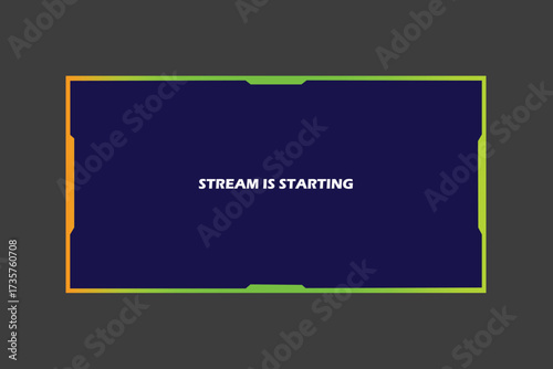 Live stream interface overlay frames for gamer broadcast or streaming. Game panel interface. Vector illustration