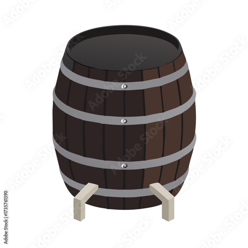 wooden barrel isolated on white