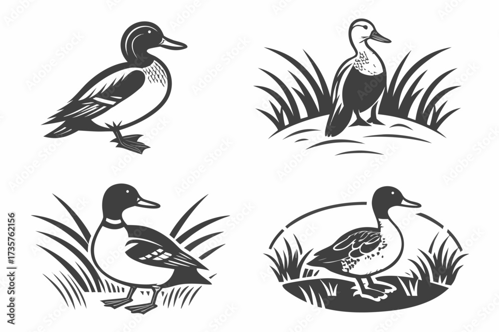 Obraz premium Chestnut teal minimalist icon set eight modern icons