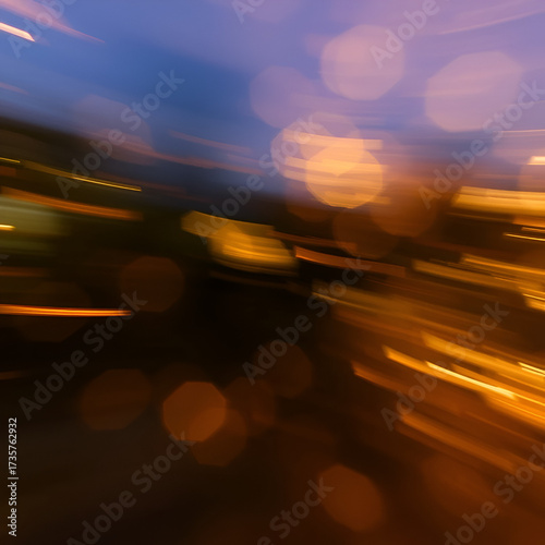 Efecto de lente.
Fondo abstracto desenfocado de luces en movimiento.