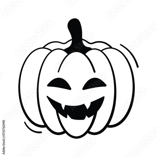 Take a look at this amazing doodle icon of halloween pumpkin