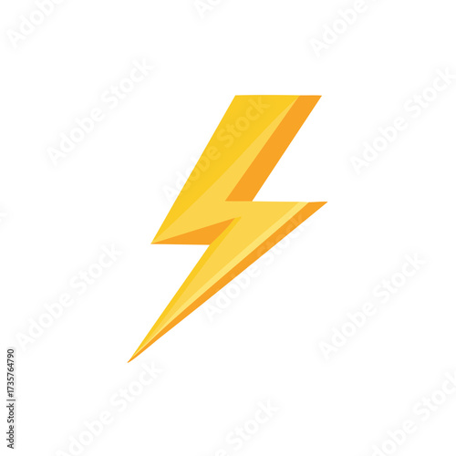 Vibrant Yellow Lightning Bolt Icon Symbolizing Energy Power Electricity and Fast Movement