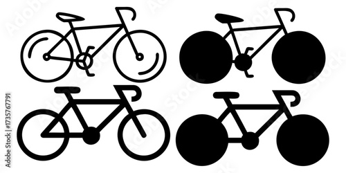 Bicycles riding on a city street illustration