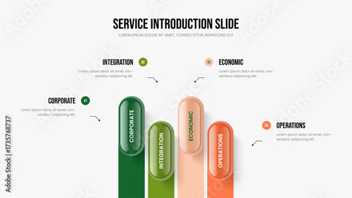 Sales Briefing 4 Option Diagram Frame Template. Financial Solution Four Element Infographic Slide Layout. Digital Development Presentation Design Vector Illustration.