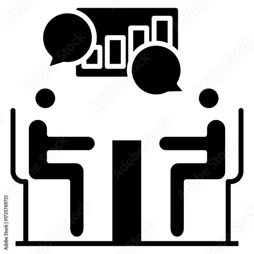 Review Meeting Glyph Icon
