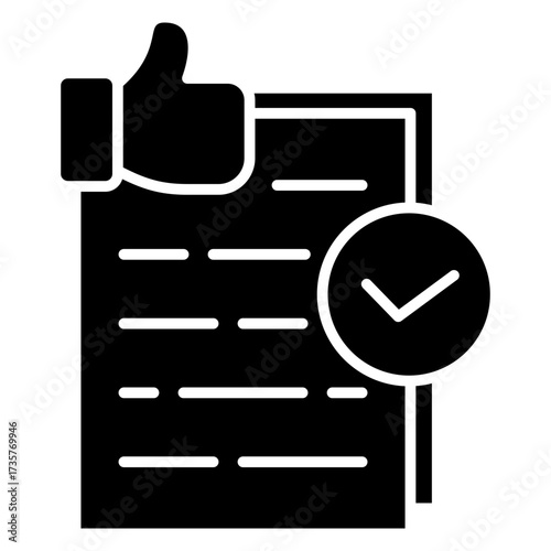 Review Approval Glyph Icon