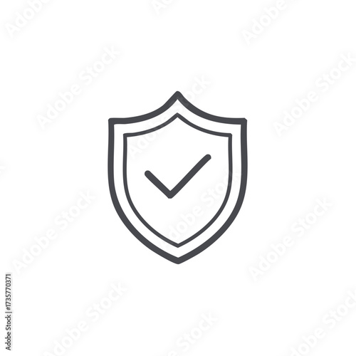 Free Download Simple hand-drawn shield with checkmark icon for security and protection - GFXLoad