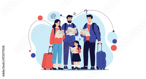 A family enjoying a vacation trip together.
