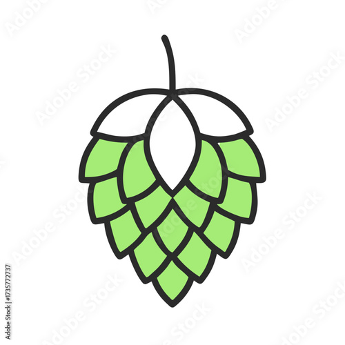 Simplified logo for beer or brewery blue hops with lines	
