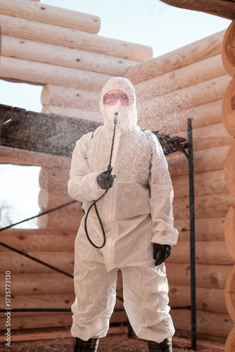 Disinsection of a wooden house
