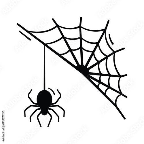 Creatively crafted amazing doodle icon of spiderweb in modern style
