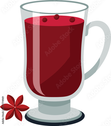 Christmas Mulled Wine Warmth classic mulled wine goblet with cinnamon, cloves, orange peel, and steam