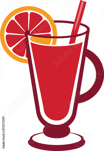 Christmas Mulled Wine Warmth warm red wine cocktail with citrus wedge, mulling spices, and holiday sparkle