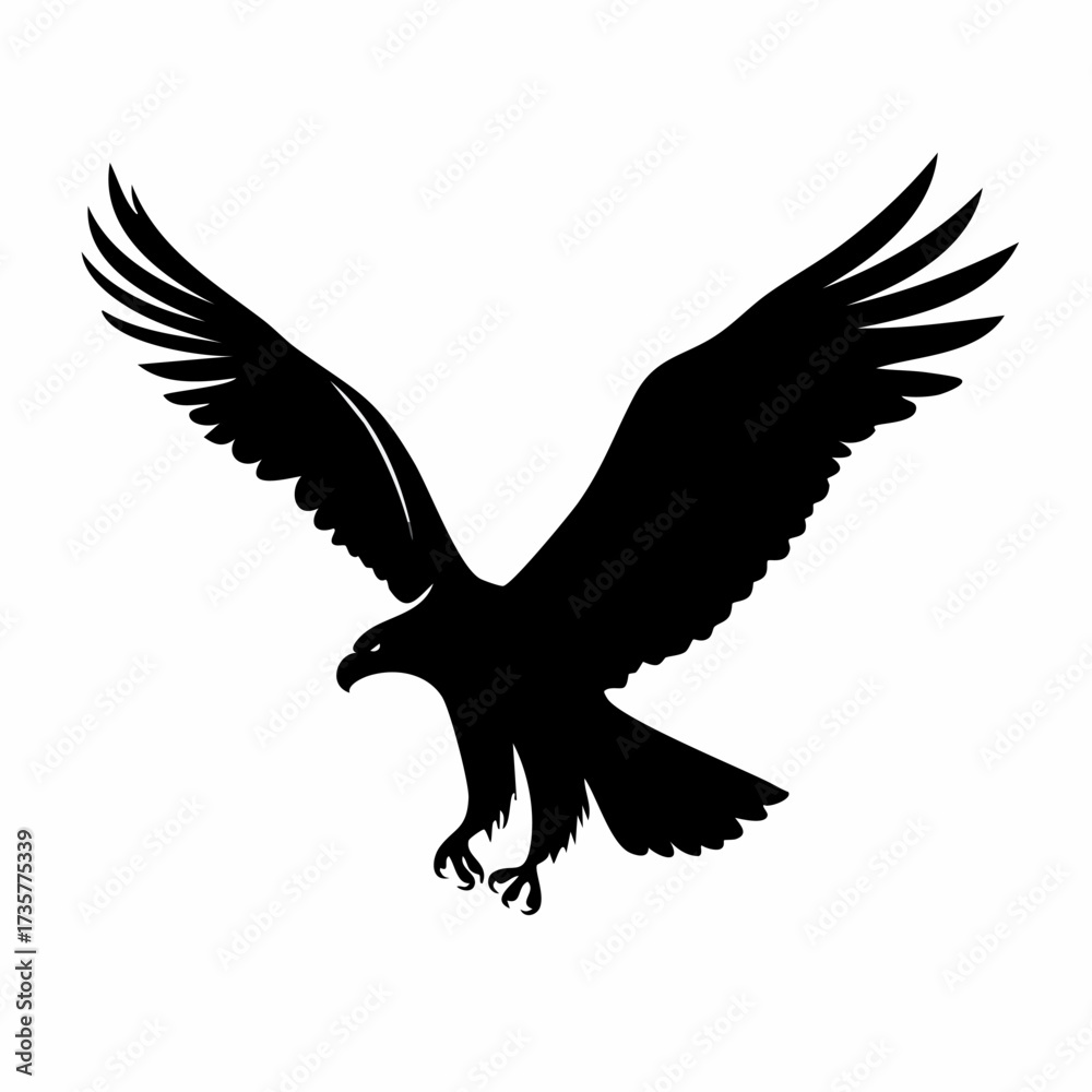Fototapeta premium Majestic eagle silhouette soaring through the sky with grace and power.
