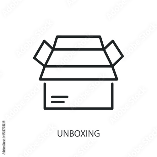 Unboxing thin line vector icons.