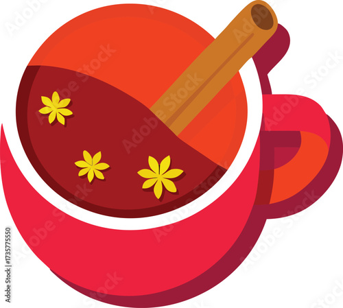 Christmas Mulled Wine Warmth elegant stemmed glass of mulled wine with star anise garnish