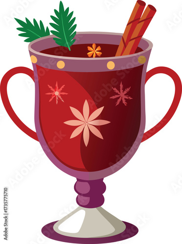 Christmas Mulled Wine Warmth rustic holiday cup of steaming mulled wine with cinnamon and cloves