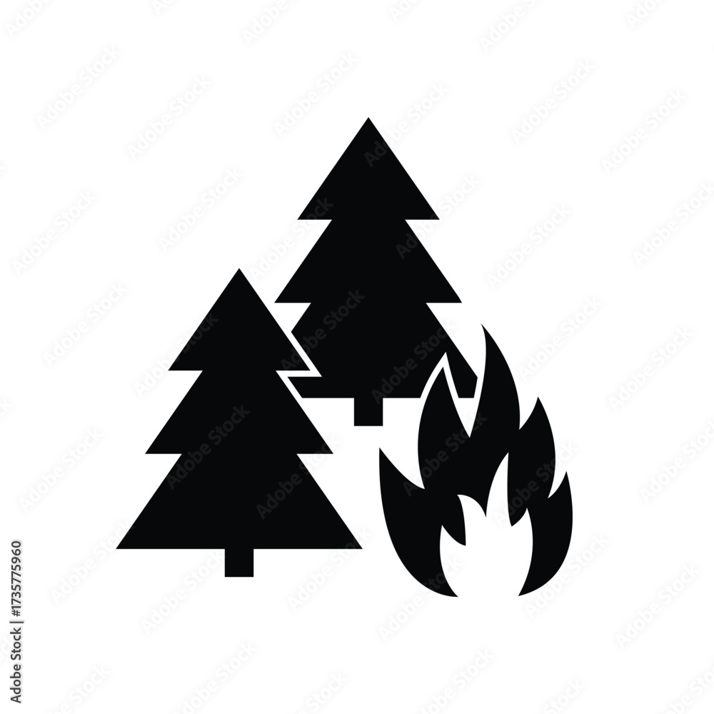 Obraz premium Forest fire icon vector emergency sign web design