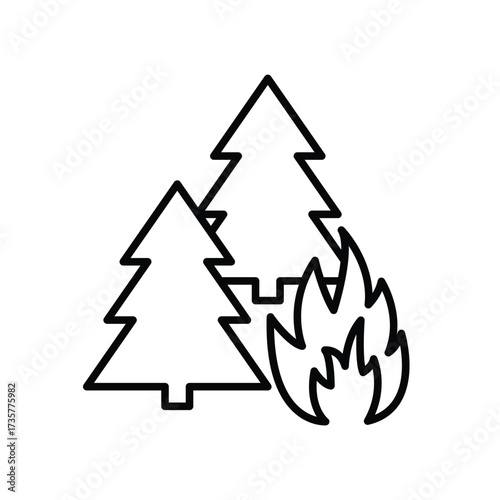 Forest fire  icon vector emergency sign web design