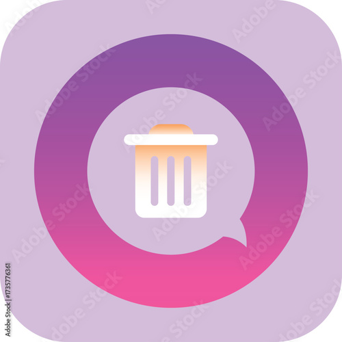 Gradient trash bin icons for mobile app interface. Modern delete symbol vector. Stylish trash can vector, rubbish container logo.