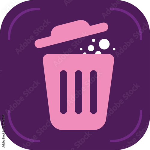 Gradient trash bin icons for mobile app interface. Modern delete symbol vector. Stylish trash can vector, rubbish container logo.