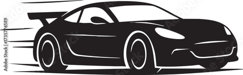 Side View Racing Car silhouette vector