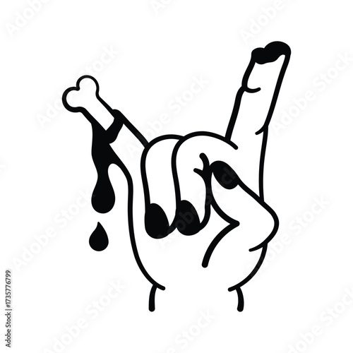 Grab this amazing doodle icon of spooky hand in modern style