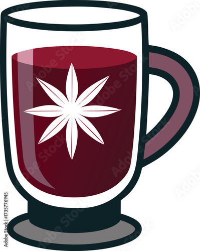 Christmas Mulled Wine Warmth warm red wine cocktail with citrus wedge, mulling spices, and holiday sparkle