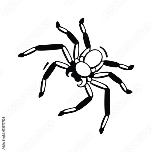 Horror spider icon crawling perfect for haunted Halloween art.