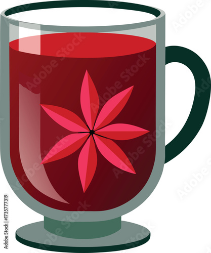 Christmas Mulled Wine Warmth rustic holiday cup of steaming mulled wine with cinnamon and cloves