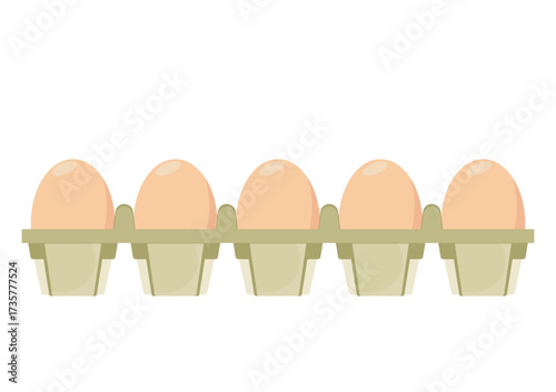 Panel paper eggs isolated on white background.