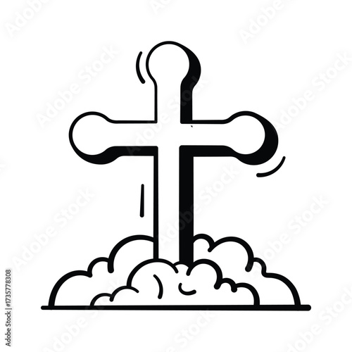 Gothic grave cross symbolizing death for spooky Halloween artwork