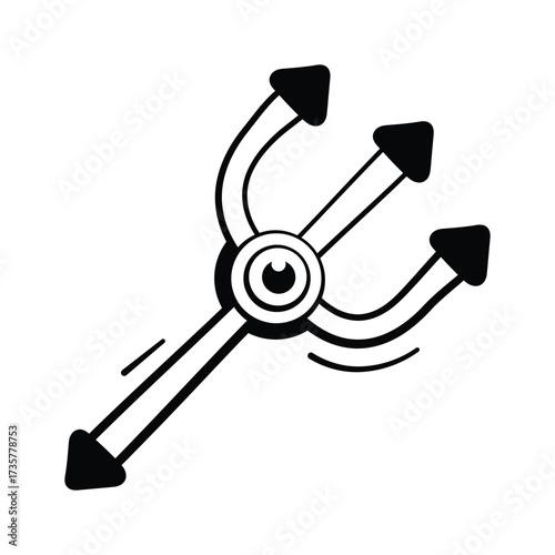 Evil trident weapon symbol for devils, demons, and Halloween