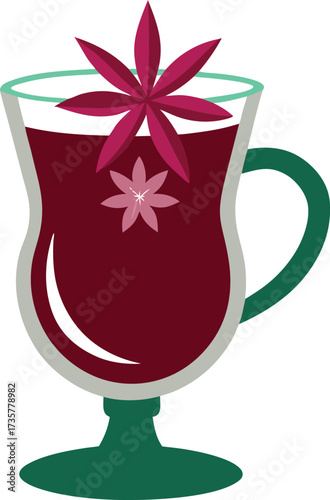 Christmas Mulled Wine Warmth seasonal mug of hot spiced wine with orange slice and cinnamon