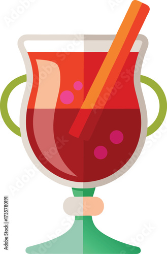 Christmas Mulled Wine Warmth inviting winter goblet of spiced red wine with orange and steam