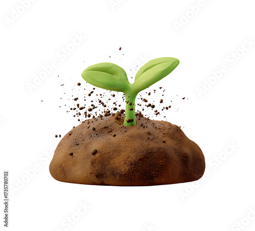 graphics of a sprout growing from a pile of dirt