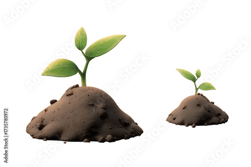 graphics of a sprout growing from a pile of dirt