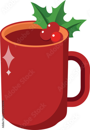 Christmas Mulled Wine Warmth festive holiday mug of mulled wine with citrus, cloves, and cinnamon