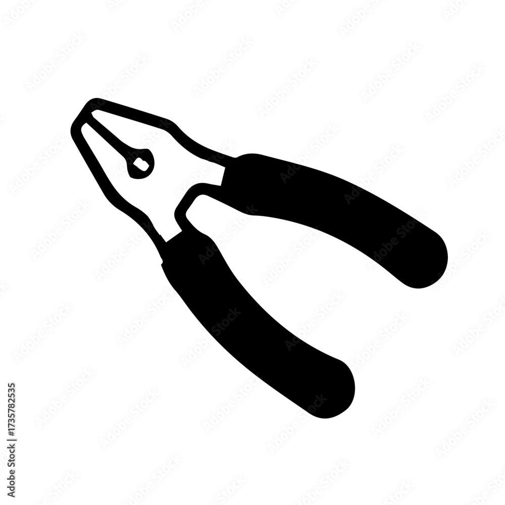 Obraz premium Black Line Pliers Icon