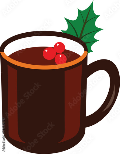 Christmas Mulled Wine Warmth festive holiday mug of mulled wine with citrus, cloves, and cinnamon