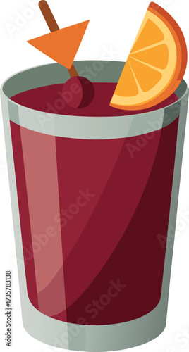 Christmas Mulled Wine Warmth classic mulled wine goblet with cinnamon, cloves, orange peel, and steam