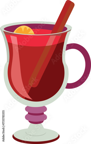 Christmas Mulled Wine Warmth rich mulled red wine with cinnamon sticks, orange garnish, cozy steam
