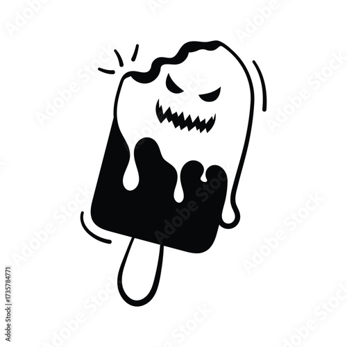 A Scary melting popsicle with blood for horror Halloween desserts
