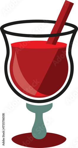 Christmas Mulled Wine Warmth inviting winter goblet of spiced red wine with orange and steam