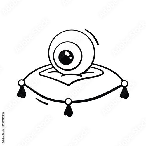 Spooky pillow with eyeball design for creepy haunted Halloween art