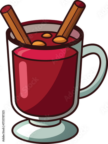 Christmas Mulled Wine Warmth seasonal mug of hot spiced wine with orange slice and cinnamon