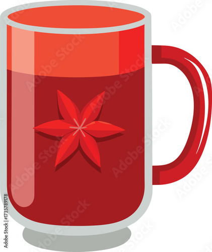 Christmas Mulled Wine Warmth classic mulled wine goblet with cinnamon, cloves, orange peel, and steam
